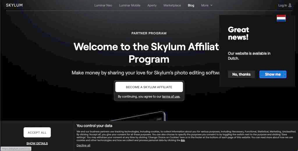 Commission Rates in the Skylum Affiliate Program